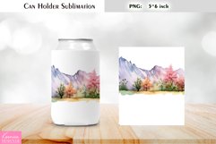 Floral Can Cooler Wrap |Watercolor Can Holder Sublimation Product Image 1