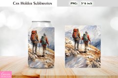 Hiking Can Cooler Wrap |Watercolor Can Holder Sublimation Product Image 1