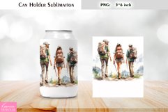Besties Can Cooler Wrap |Watercolor Hiking Can Holder Product Image 1