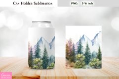 Landscape Can Cooler Wrap |Watercolor Can Holder Sublimation Product Image 1