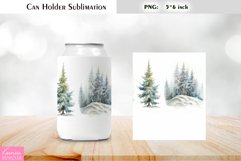 Trees Can Cooler Wrap |Watercolor Can Holder Sublimation Product Image 1