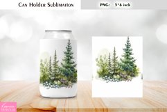 Forest Can Cooler Wrap |Watercolor Can Holder Sublimation Product Image 1