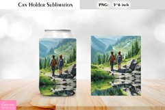 Spring Camping Can Cooler Wrap |Watercolor Can Holder Product Image 1