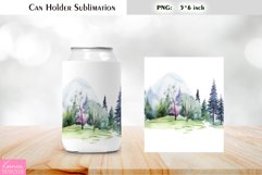 Floral Can Cooler Wrap |Watercolor Can Holder Sublimation Product Image 1