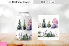 Floral Can Cooler Wrap |Watercolor Can Holder Sublimation Product Image 1