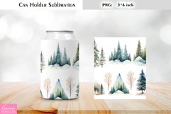 Floral Can Cooler Wrap |Watercolor Can Holder Sublimation Product Image 1