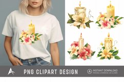 Watercolor Candle Clipart Product Image 1
