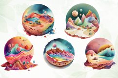 Watercolor Candy Planet Landscape Product Image 3