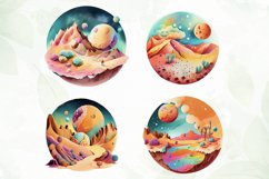 Watercolor Candy Planet Landscape Product Image 2