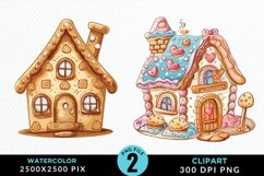 Watercolor Candyland House Art Clipart Product Image 1