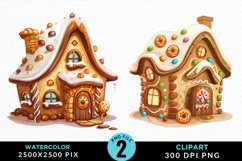 Watercolor Candyland House Art Clipart Product Image 1