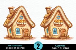 Watercolor Candyland House Art Clipart Product Image 1