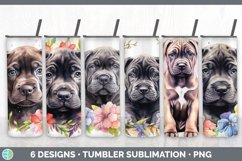 Bundle of six Wild Flowers Cane Corsos Tumbler designs.
