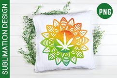 Watercolor Cannabis Mandala Sublimation Design Product Image 1