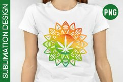 Watercolor Cannabis Mandala Sublimation Design Product Image 2