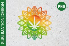 Watercolor Cannabis Mandala Sublimation Design Product Image 5
