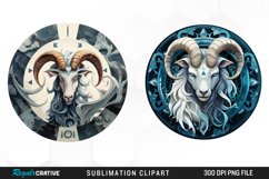 Watercolor Capricorn symbol Playground Design Clipart Product Image 1