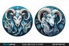 Watercolor Capricorn symbol Playground Design Clipart Product Image 1