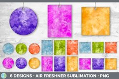 Bundle of six Watercolor car air freshener sublimation designs.