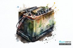 Watercolor Car Battery PNG Clipart Product Image 1