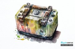 Watercolor Car Battery PNG Clipart Product Image 1