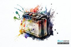 Watercolor Car Battery PNG Clipart Product Image 1