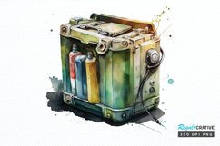 Watercolor Car Battery PNG Clipart Product Image 1
