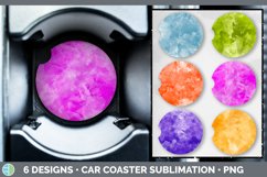 Bundle of six Watercolor car coaster sublimation designs.