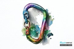 Watercolor Carabiner PNG Clipart Product Image 1