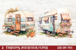 Watercolor Caravan Clipart, Caravan Clipart, Caravan Product Image 1