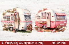 Watercolor Caravan Clipart, Caravan Clipart, Caravan Product Image 1