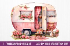 Watercolor Caravan Sublimation Clipart Product Image 1