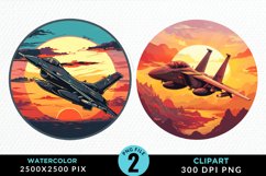 Watercolor Cargo Airplane Graphic Clipart Product Image 1