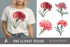Watercolor Carnation Clipart Product Image 1