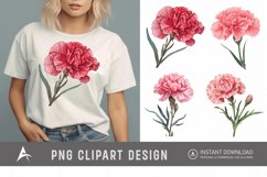 Watercolor Carnation Clipart Product Image 1