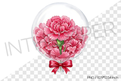 Pink Carnation Flower Balloon PNG Clipart Flower Watercolor Product Image 1