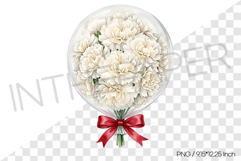 White Carnation Flower Balloon PNG Clipart Flower Watercolor Product Image 1