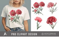 Watercolor Carnation Clipart Product Image 1