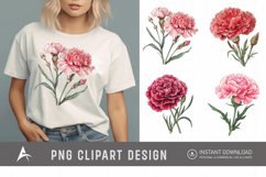 Watercolor Carnation Clipart Product Image 1