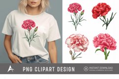 Watercolor Carnation Clipart Product Image 1