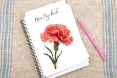 Watercolor Carnation Flower Clipart Bundle Product Image 4