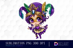 Carnival Chibi Watercolor Clipart Product Image 1