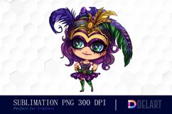 Carnival Chibi Watercolor Clipart Product Image 1