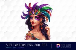 Carnival Girl Watercolor Clipart Product Image 1