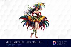Carnival Girl Watercolor Clipart Product Image 1