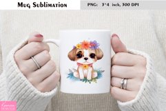Watercolor Puppy|Cartoon Dog Mug Sublimation Product Image 1