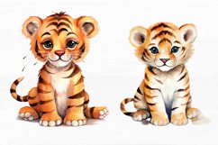 Cute Cartoon Tiger Watercolor Sublimation Clipart Product Image 4