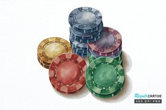 Watercolor Casino Chips PNG Clipart Product Image 1