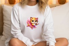 Watercolor Cat Ballerina Clipart PNG Product Image 4