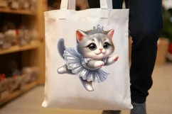Watercolor Cat Ballerina Clipart PNG Product Image 5